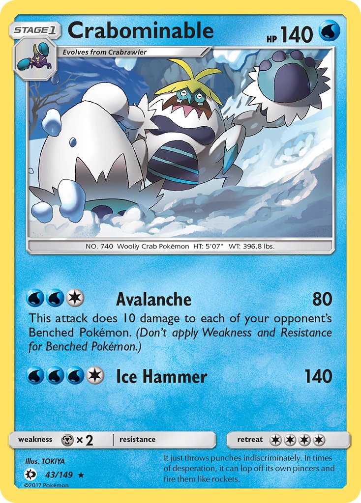 Crabominable - Sun & Moon (Rare) [SUM-43] English / Good / Reverse-Holo Normal