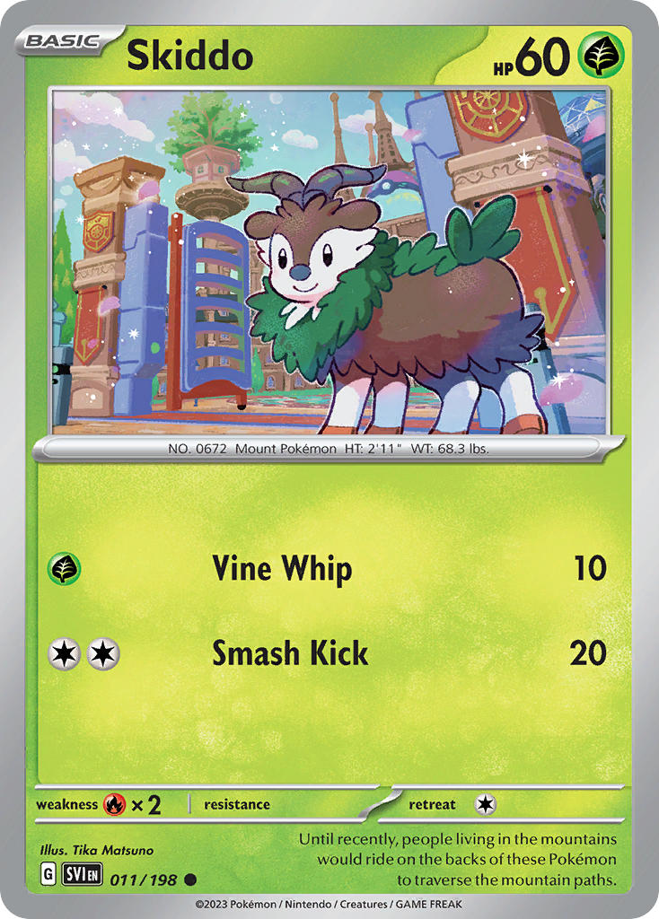 Skiddo⁣ - Scarlet & Violet⁣ (Common)⁣ [011] English / Near Mint / Reverse-Holo Normal