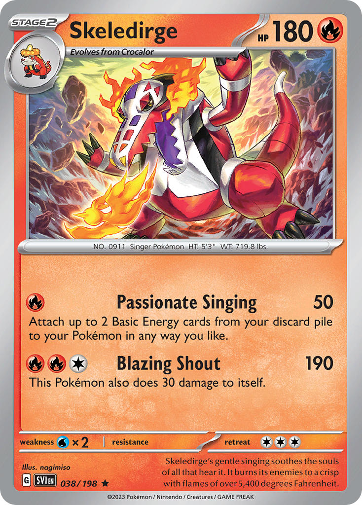 Skeledirge⁣ - Scarlet & Violet⁣ (Rare)⁣ [038] English / Near Mint / Reverse-Holo Normal