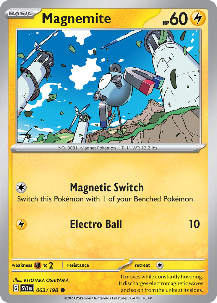 Magnemite⁣ - Scarlet & Violet⁣ (Common)⁣ [063] English / Near Mint / Reverse-Holo Normal