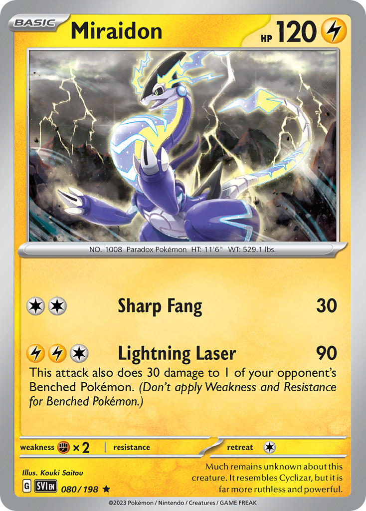 Miraidon⁣ - Scarlet & Violet⁣ (Rare)⁣ [080] English / Good / Reverse-Holo Normal