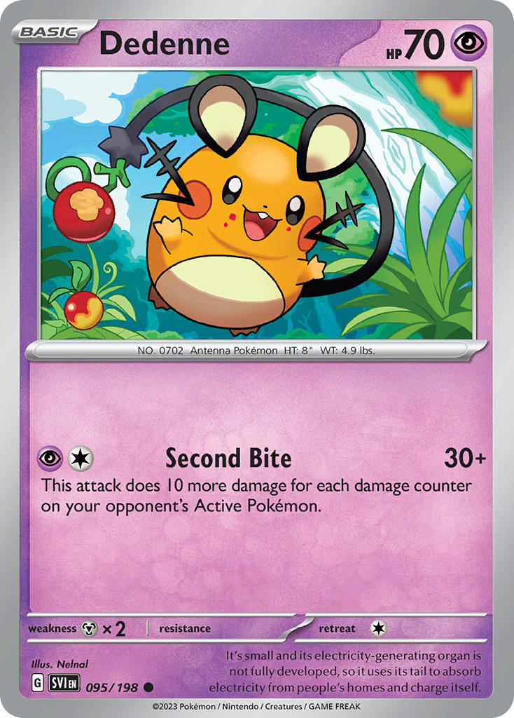 Dedenne⁣ - Scarlet & Violet⁣ (Common)⁣ [095] English / Near Mint / Reverse-Holo Normal