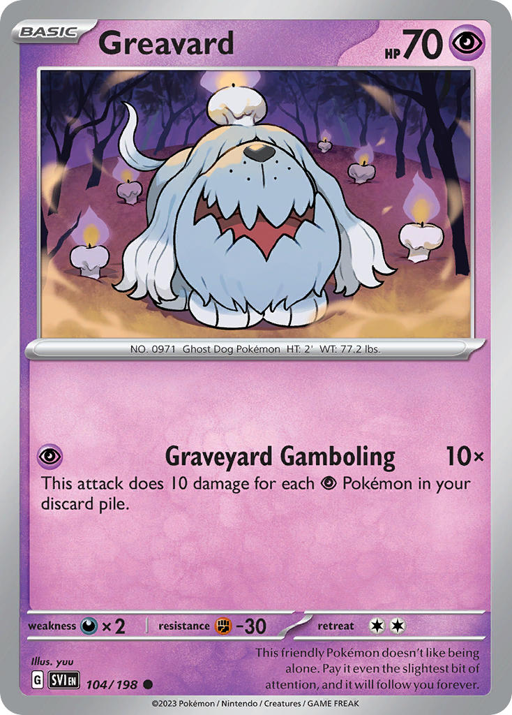 Greavard⁣ - Scarlet & Violet⁣ (Common)⁣ [104] English / Near Mint / Reverse-Holo Normal