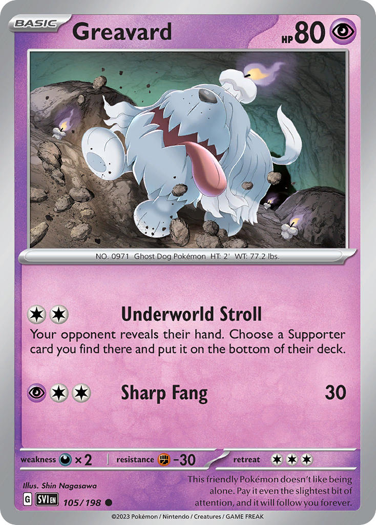 Greavard⁣ - Scarlet & Violet⁣ (Common)⁣ [105] English / Near Mint / Reverse-Holo Normal