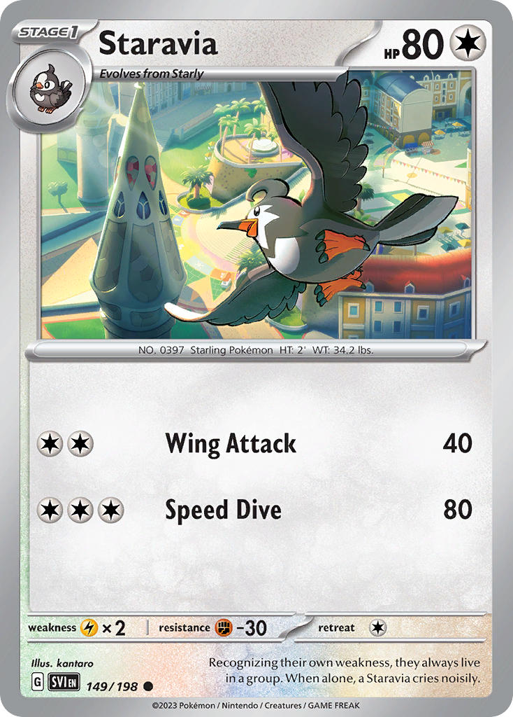 Staravia⁣ - Scarlet & Violet⁣ (Common)⁣ [149] English / Near Mint / Reverse-Holo Normal