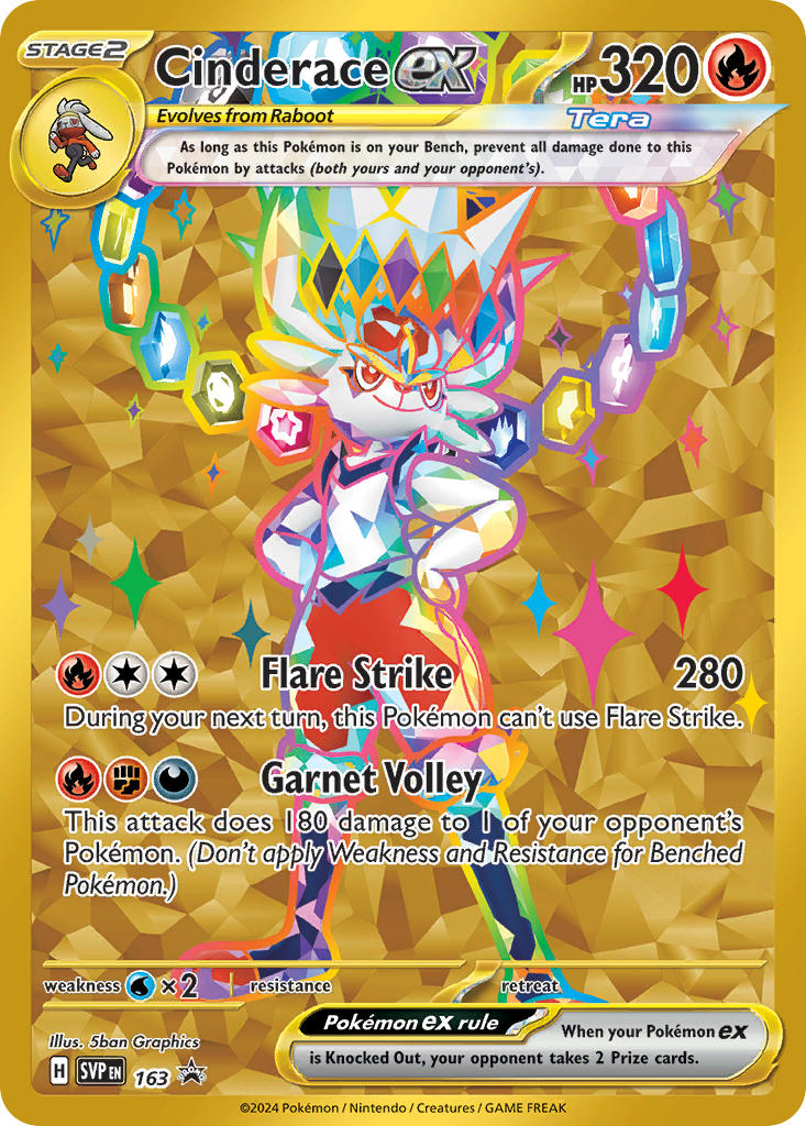 Cinderace ex⁣ - SV Black Star Promos⁣ (Promo)⁣ [163] English / Near Mint / Normal