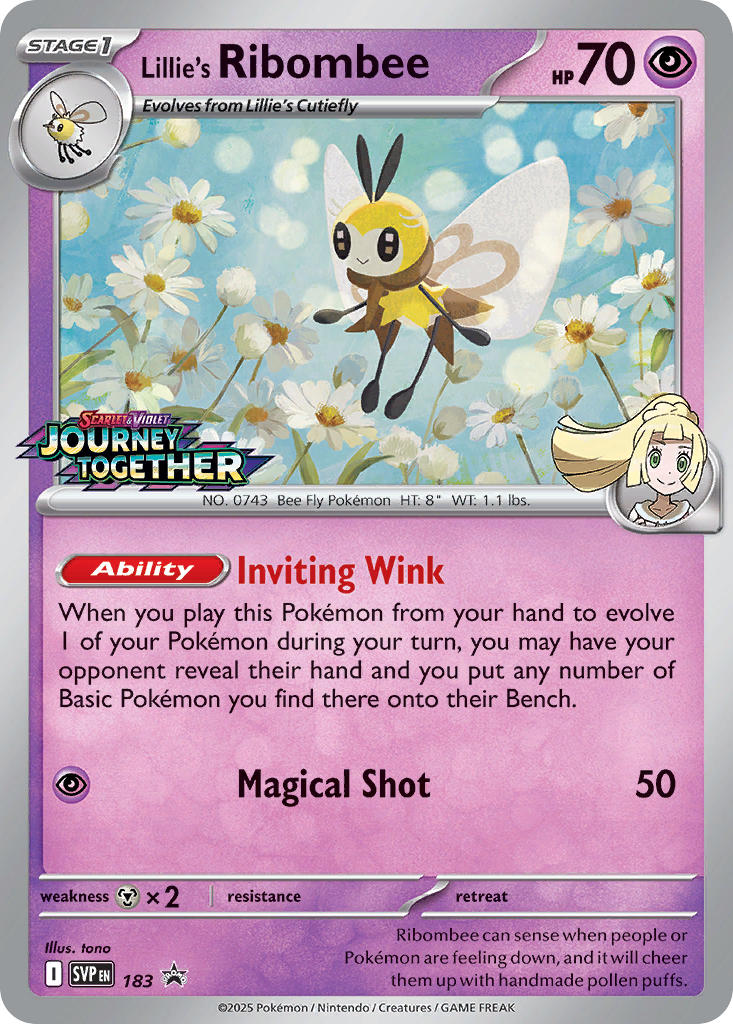 Lillie's Ribombee⁣ - SV Black Star Promos⁣ (Promo)⁣ [183] English / Near Mint / Normal