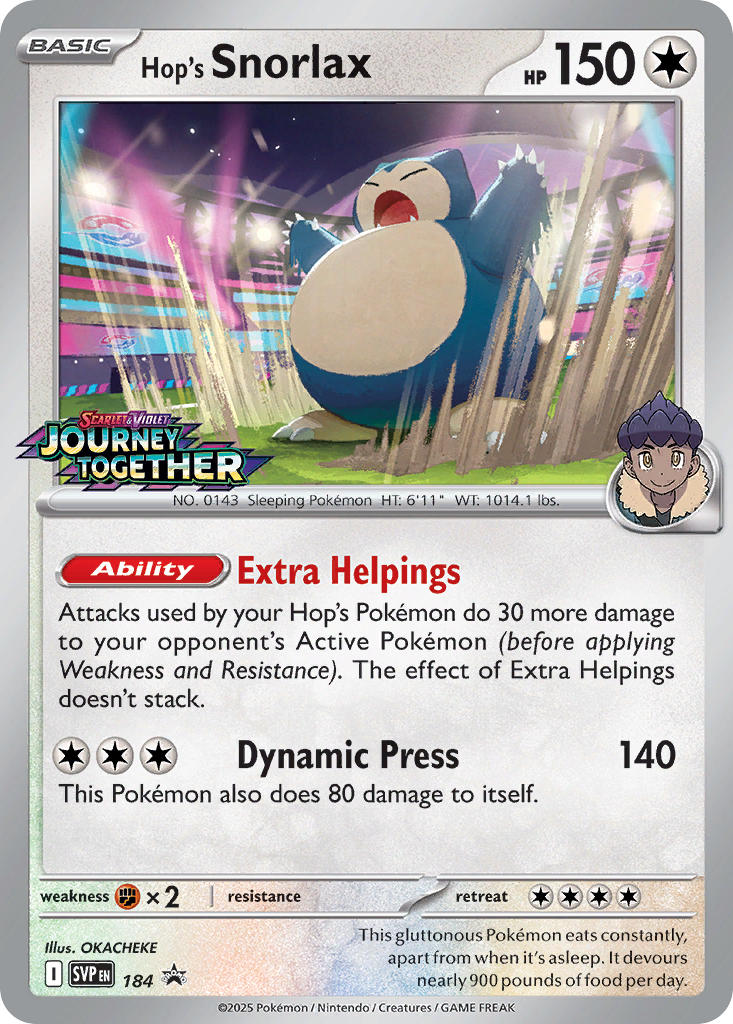 Hop's Snorlax⁣ - SV Black Star Promos⁣ (Promo)⁣ [184] English / Near Mint / Normal