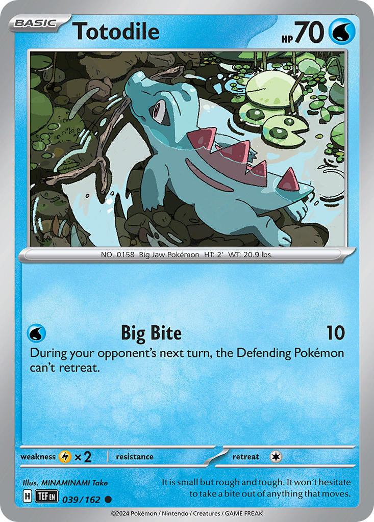 Totodile⁣ - Temporal Forces⁣ (Common)⁣ [039] English / Near Mint / Reverse-Holo Normal