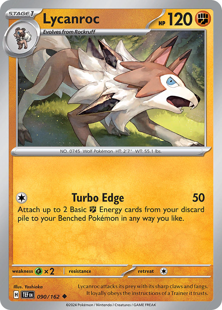 Lycanroc⁣ - Temporal Forces⁣ (Uncommon)⁣ [090] English / Near Mint / Reverse-Holo Normal