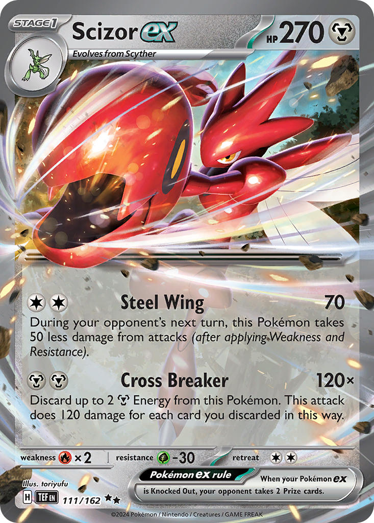 Scizor ex⁣ - Temporal Forces⁣ (Double Rare)⁣ [111] English / Light Played / Normal