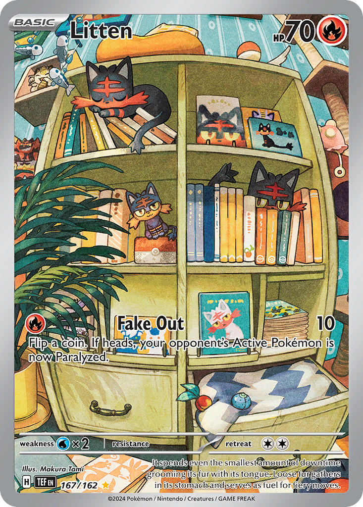 Litten⁣ - Temporal Forces⁣ (Illustration Rare)⁣ [167] English / Near Mint / Normal