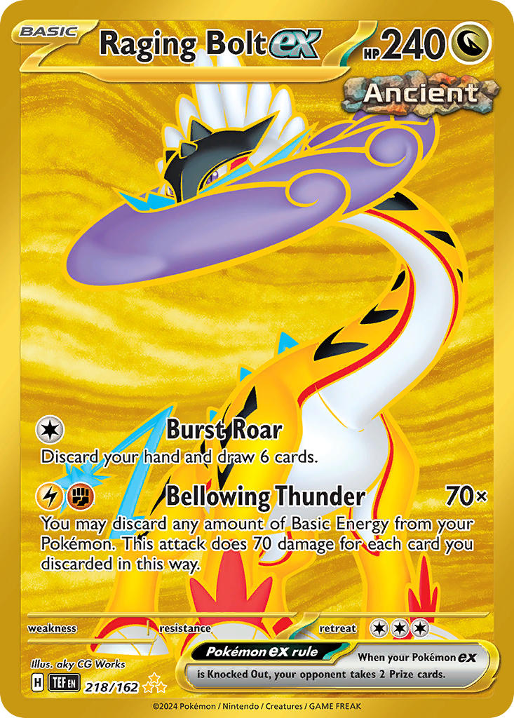 Raging Bolt ex⁣ - Temporal Forces⁣ (Secret Rare)⁣ [218] English / Near Mint / Normal