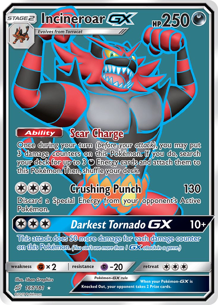 Incineroar GX⁣ - Team Up⁣ (Ultra Rare)⁣ [167] English / Near Mint / Normal