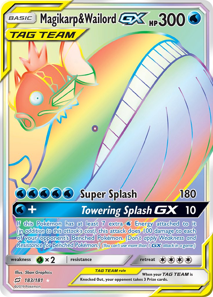 Magikarp & Wailord GX⁣ - Team Up⁣ (Secret Rare)⁣ [183] English / Near Mint / Normal