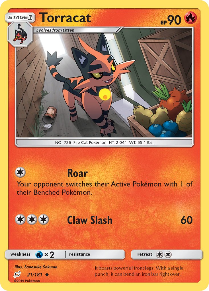 Torracat⁣ - Team Up⁣ (Uncommon)⁣ [21] English / Near Mint / Reverse-Holo Normal