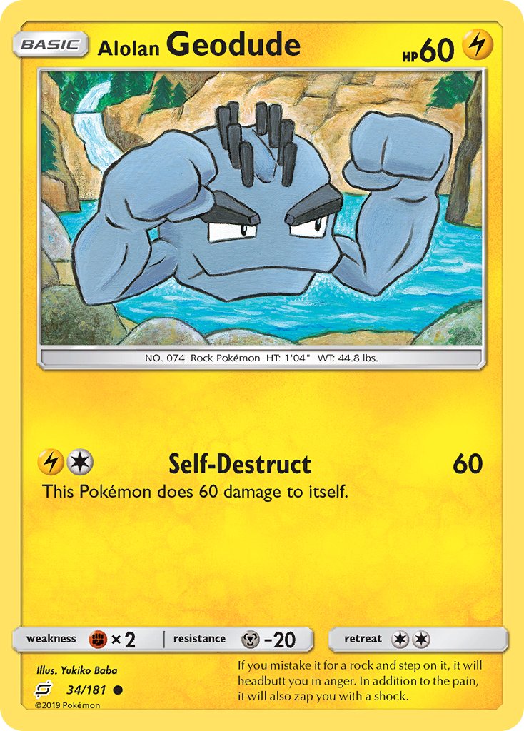 Alolan Geodude⁣ - Team Up⁣ (Common)⁣ [34] English / Near Mint / Reverse-Holo Normal