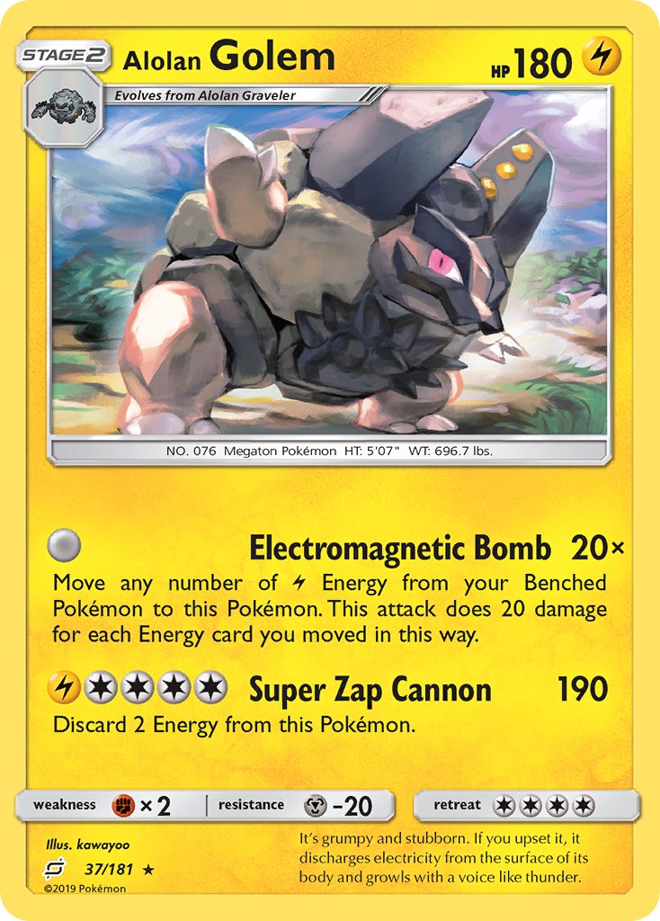 Alolan Golem⁣ - Team Up⁣ (Rare)⁣ [37] English / Near Mint / Reverse-Holo Normal