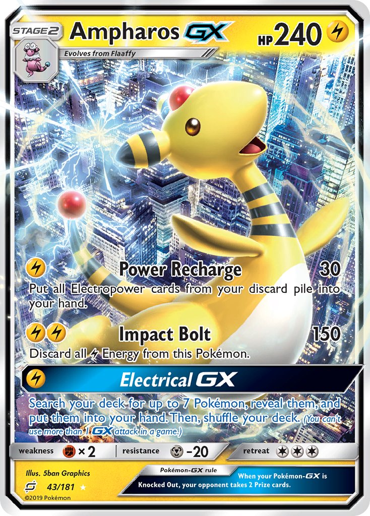 Ampharos GX⁣ - Team Up⁣ (Ultra Rare)⁣ [43] English / Near Mint / Normal
