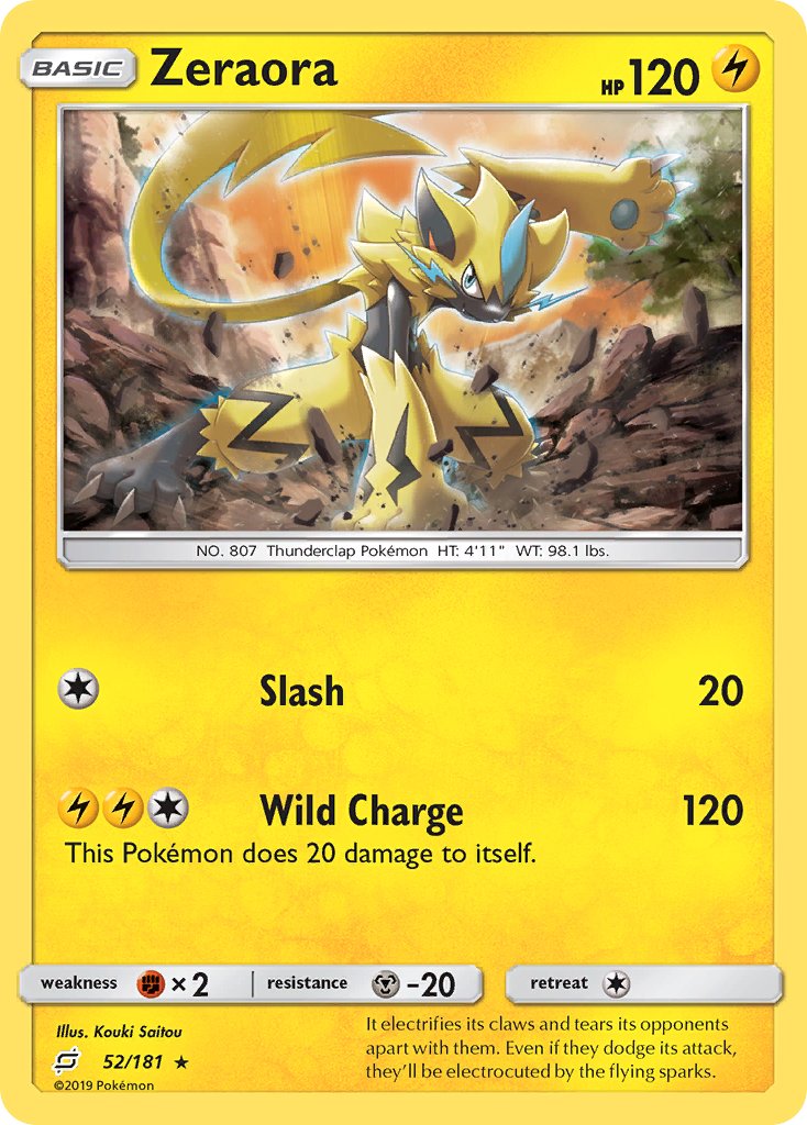 Zeraora⁣ - Team Up⁣ (Holo Rare)⁣ [52] English / Near Mint / Reverse-Holo Normal