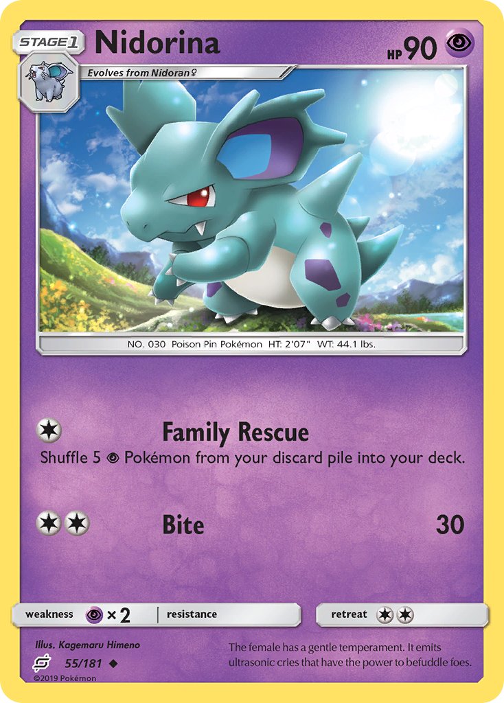 Nidorina⁣ - Team Up⁣ (Uncommon)⁣ [55] English / Near Mint / Reverse-Holo Normal