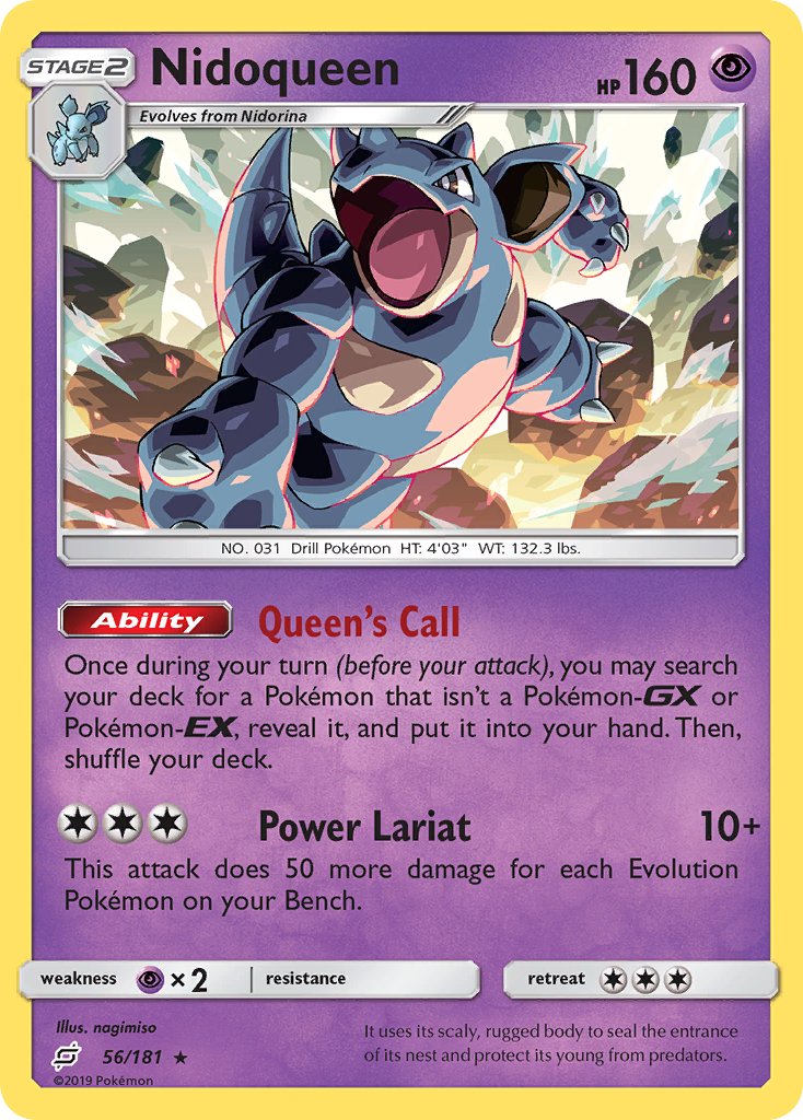 Nidoqueen⁣ - Team Up⁣ (Rare)⁣ [56] English / Near Mint / Reverse-Holo Normal