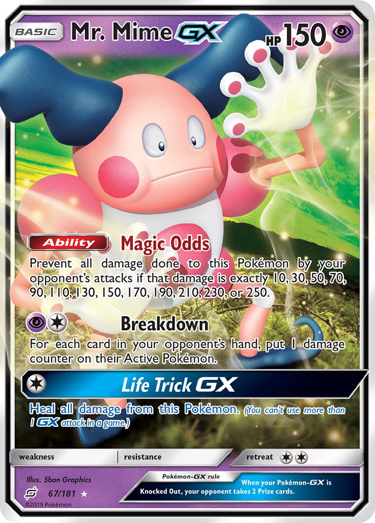 Mr. Mime GX⁣ - Team Up⁣ (Ultra Rare)⁣ [67] English / Near Mint / Normal