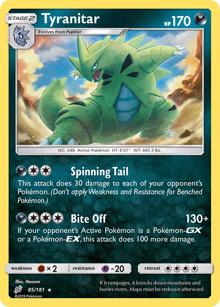 Tyranitar⁣ - Team Up⁣ (Holo Rare)⁣ [85] English / Near Mint / Normal