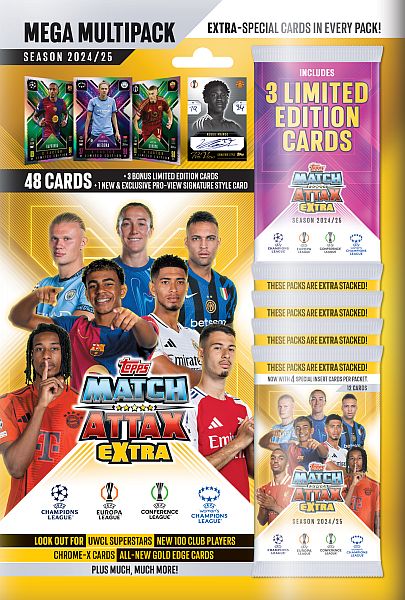 Topps: Match Attax Fodboldkort - UEFA Champions League Season 2024/25 Ekstra - Mega Multipack Kortspil