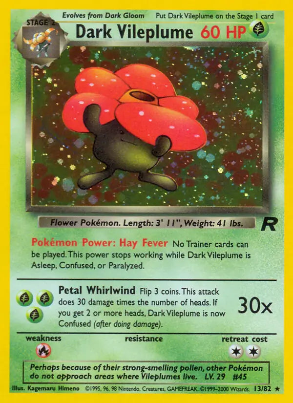 Dark Vileplume⁣ - Team Rocket⁣ (Holo Rare)⁣ [13] English / Played / Normal