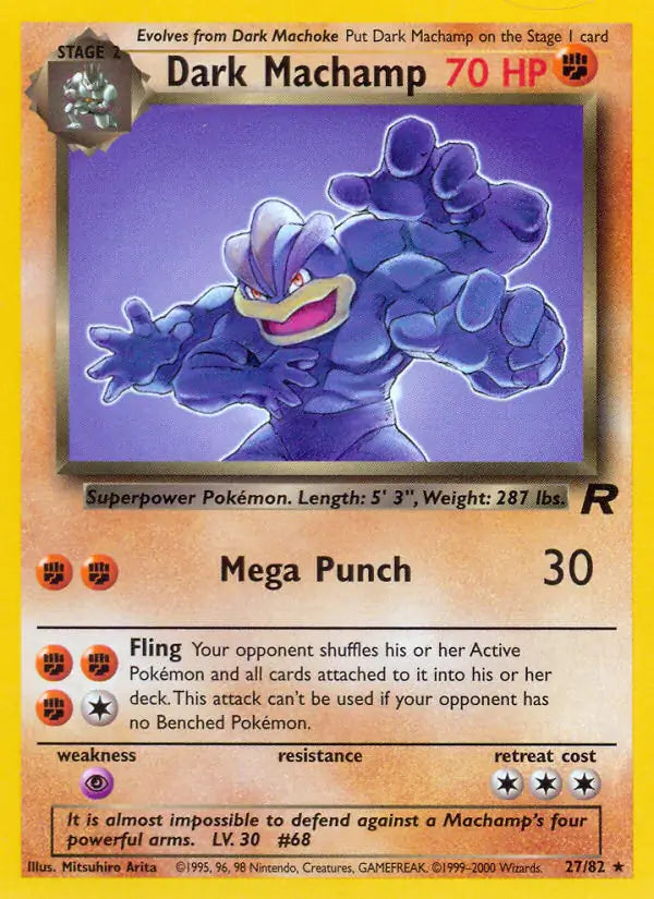 Dark Machamp - Team Rocket (Rare) [27] Kortspil