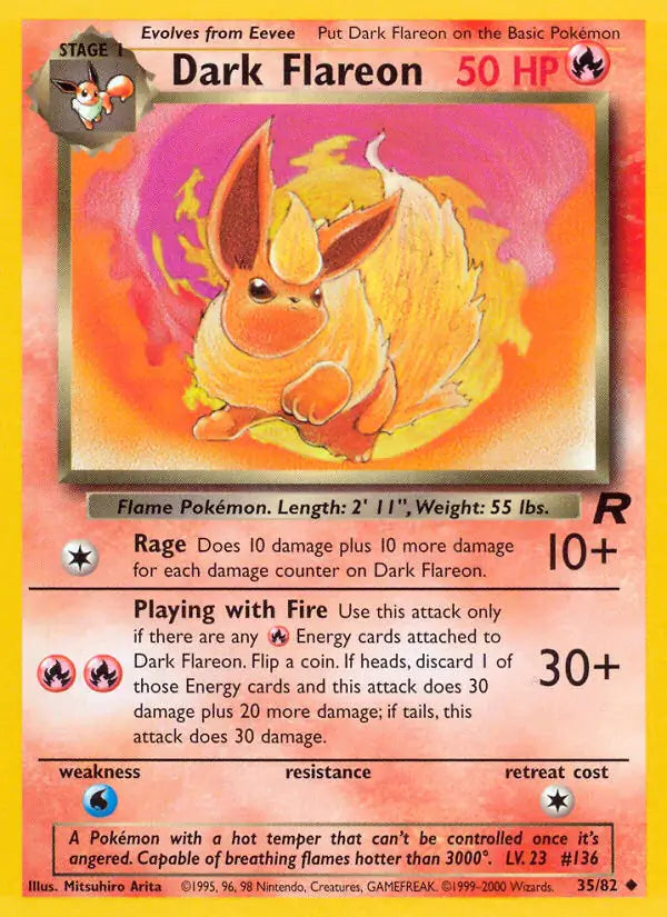 Dark Flareon - Team Rocket (Uncommon) [TR-35] English / Light Played / Normal