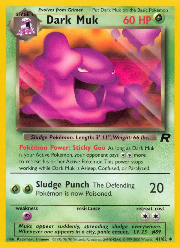 Dark Muk⁣ - Team Rocket⁣ (Uncommon)⁣ [41] English / Light Played / Normal
