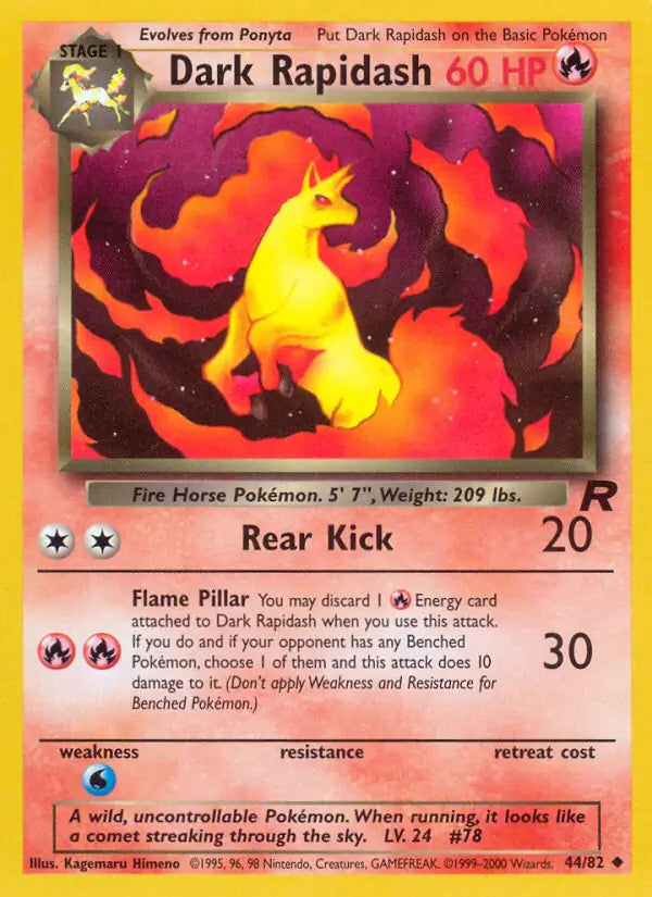 Dark Rapidash⁣ - Team Rocket⁣ (Uncommon)⁣ [44] English / Near Mint / Normal