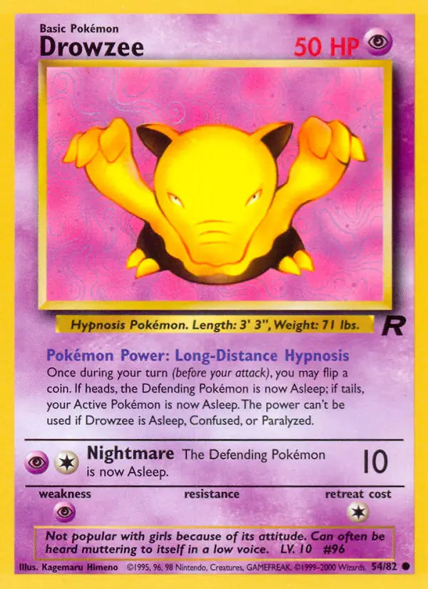 Drowzee⁣ - Team Rocket⁣ (Common)⁣ [54] English / Excellent / Normal