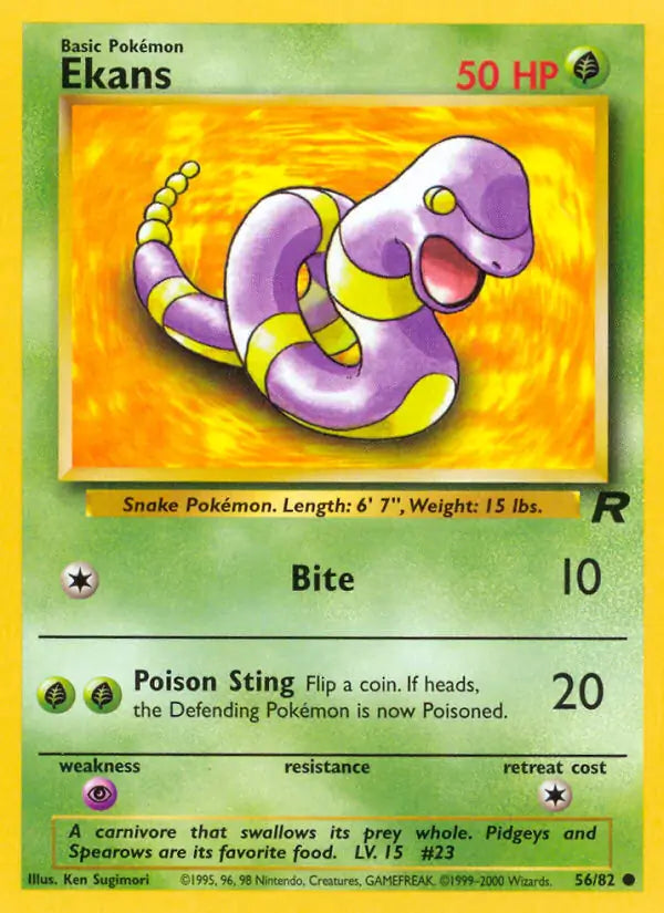 Ekans⁣ - Team Rocket⁣ (Common)⁣ [56] English / Near Mint / 1st-Edition