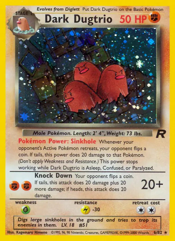 Dark Dugtrio - Team Rocket (Holo Rare) [6] Kortspil