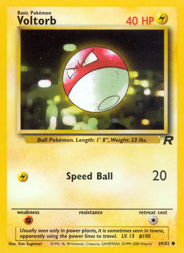 Voltorb⁣ - Team Rocket⁣ (Common)⁣ [69] English / Light Played / Normal
