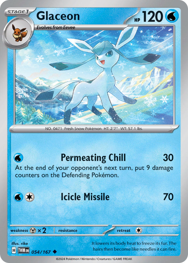 Glaceon⁣ - Twilight Masquerade⁣ (Uncommon)⁣ [054] English / Near Mint / Normal
