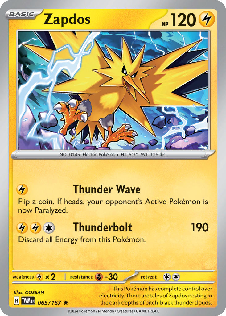 Zapdos⁣ - Twilight Masquerade⁣ (Rare)⁣ [065]