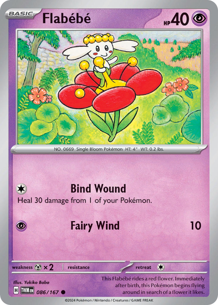 Flabébé⁣ - Twilight Masquerade⁣ (Common)⁣ [086] English / Near Mint / Reverse-Holo Normal