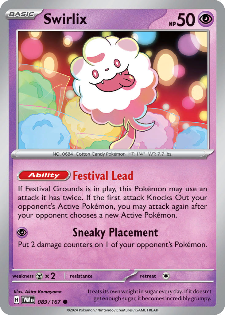 Swirlix⁣ - Twilight Masquerade⁣ (Common)⁣ [089] English / Near Mint / Reverse-Holo Normal