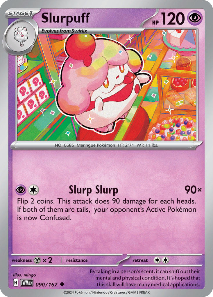 Slurpuff⁣ - Twilight Masquerade⁣ (Uncommon)⁣ [090] English / Near Mint / Normal