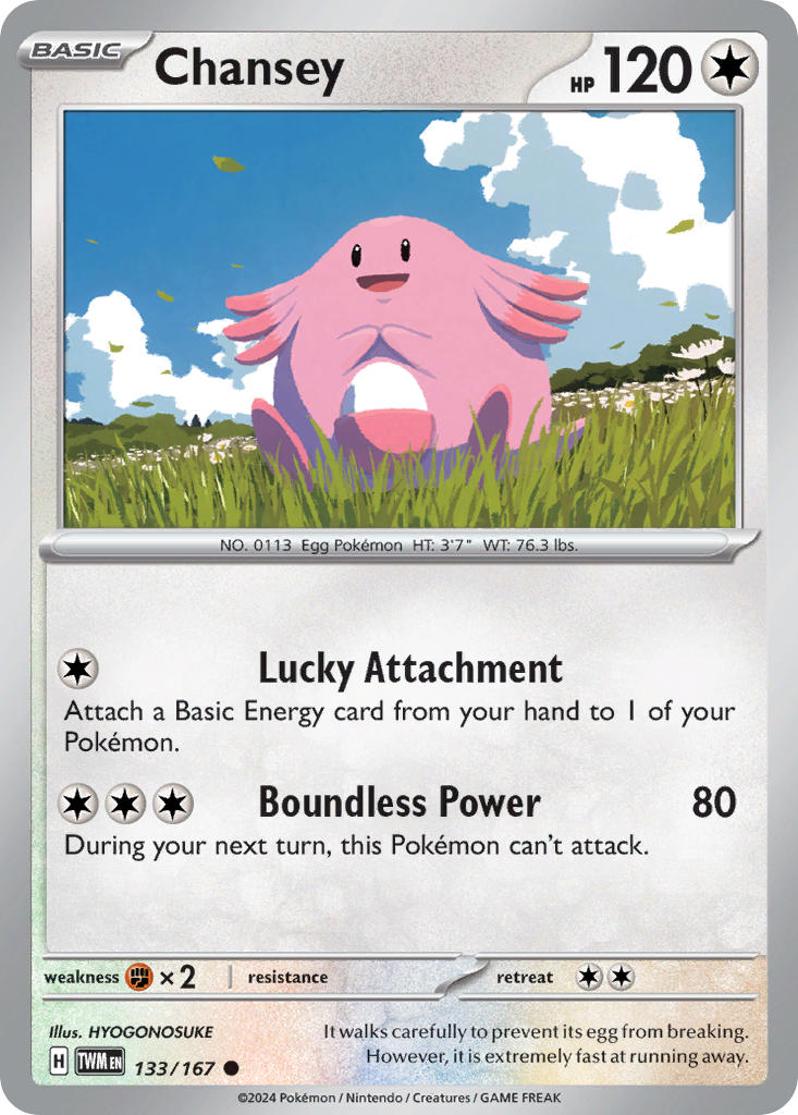 Chansey⁣ - Twilight Masquerade⁣ (Common)⁣ [133] English / Near Mint / Normal