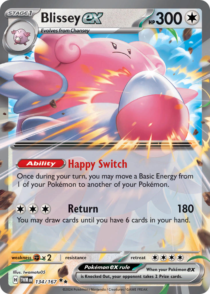 Blissey ex⁣ - Twilight Masquerade⁣ (Double Rare)⁣ [134] English / Near Mint / Normal