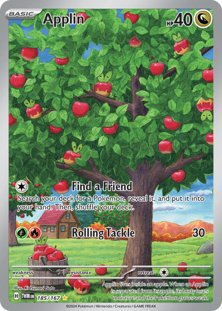 Applin⁣ - Twilight Masquerade⁣ (Illustration Rare)⁣ [185] English / Near Mint / Normal