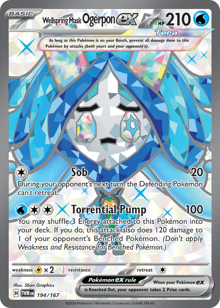 Wellspring Mask Ogerpon ex⁣ - Twilight Masquerade⁣ (Ultra Rare)⁣ [194] English / Near Mint / Normal