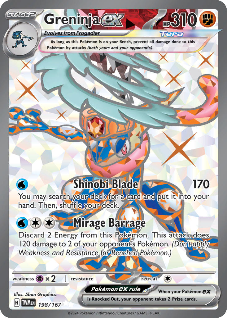 Greninja ex⁣ - Twilight Masquerade⁣ (Ultra Rare)⁣ [198] English / Near Mint / Normal