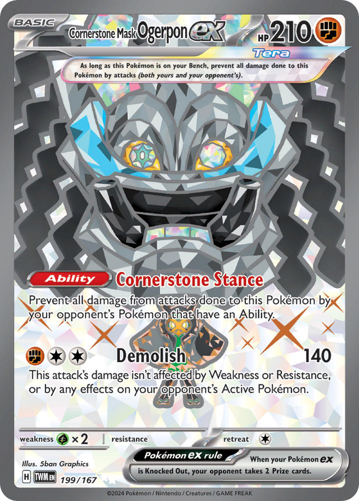 Cornerstone Mask Ogerpon ex⁣ - Twilight Masquerade⁣ (Ultra Rare)⁣ [199] English / Near Mint / Normal