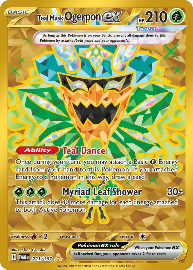 Teal Mask Ogerpon ex - Twilight Masquerade (Secret Rare) [TWM-221] English / Near Mint / Normal